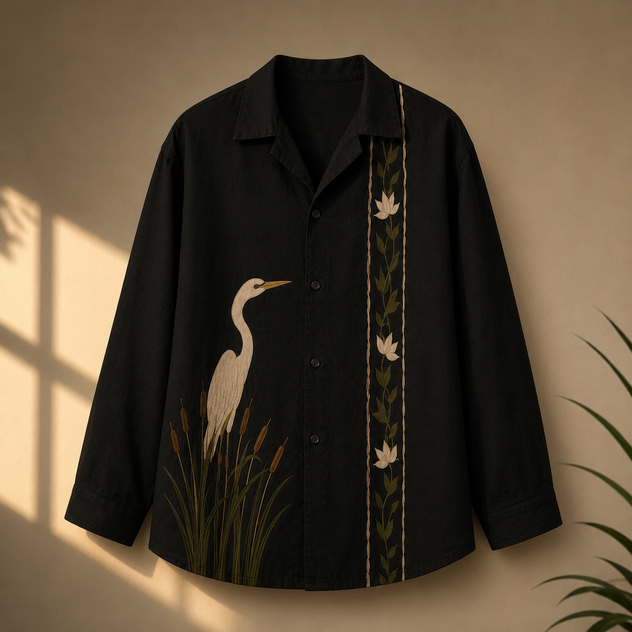 THE "EGRET MARSH" LONG SHIRT