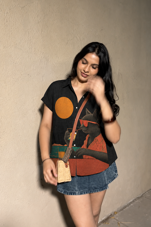 THE "RETRO CAT COCKTAIL" SHIRT
