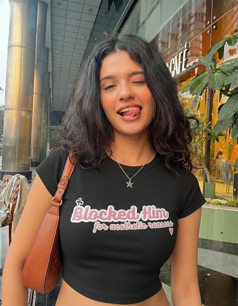 The “Blocked Him ” Crop Tee