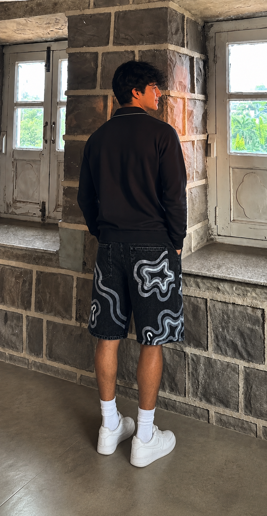 The Liquid Swirl Denim Shorts