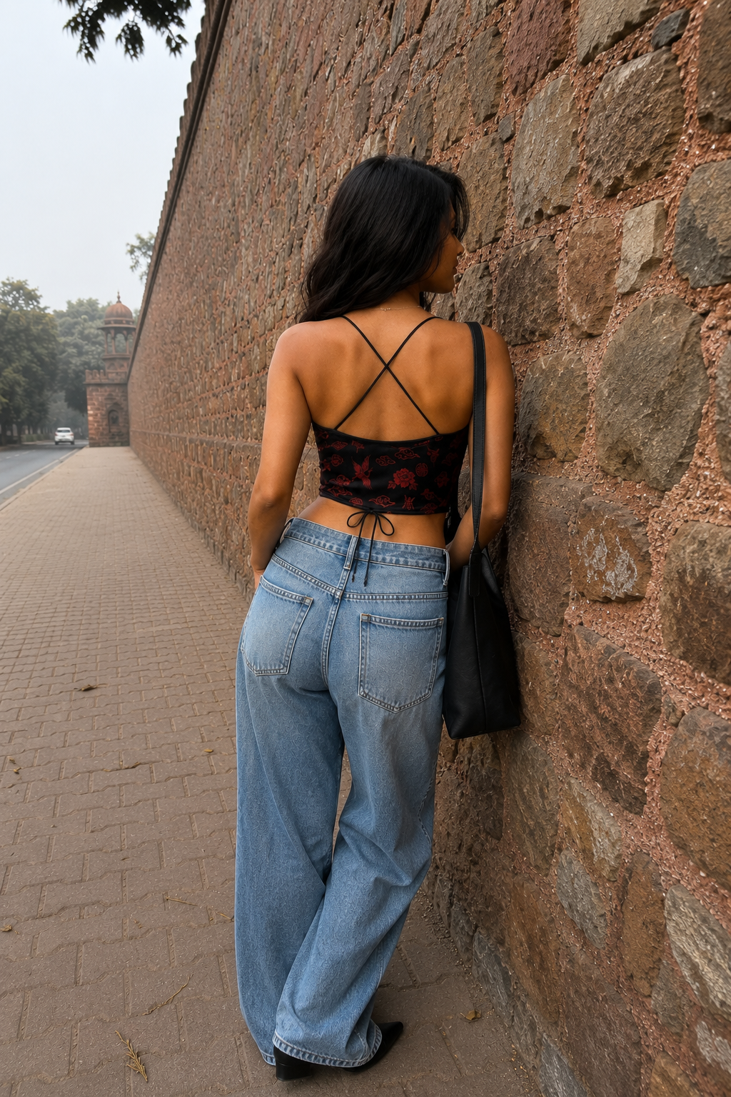 The Dragon Rose Cowl Crop Top