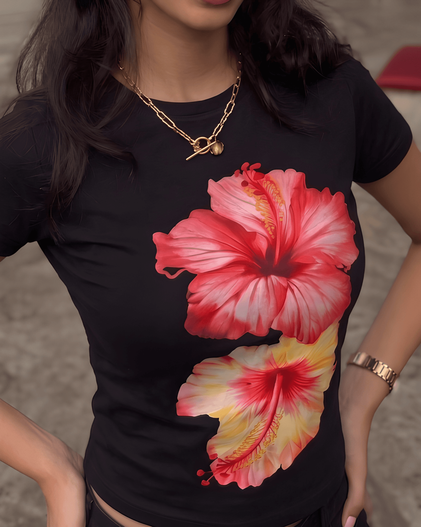 The Hibiscus Baby Tee