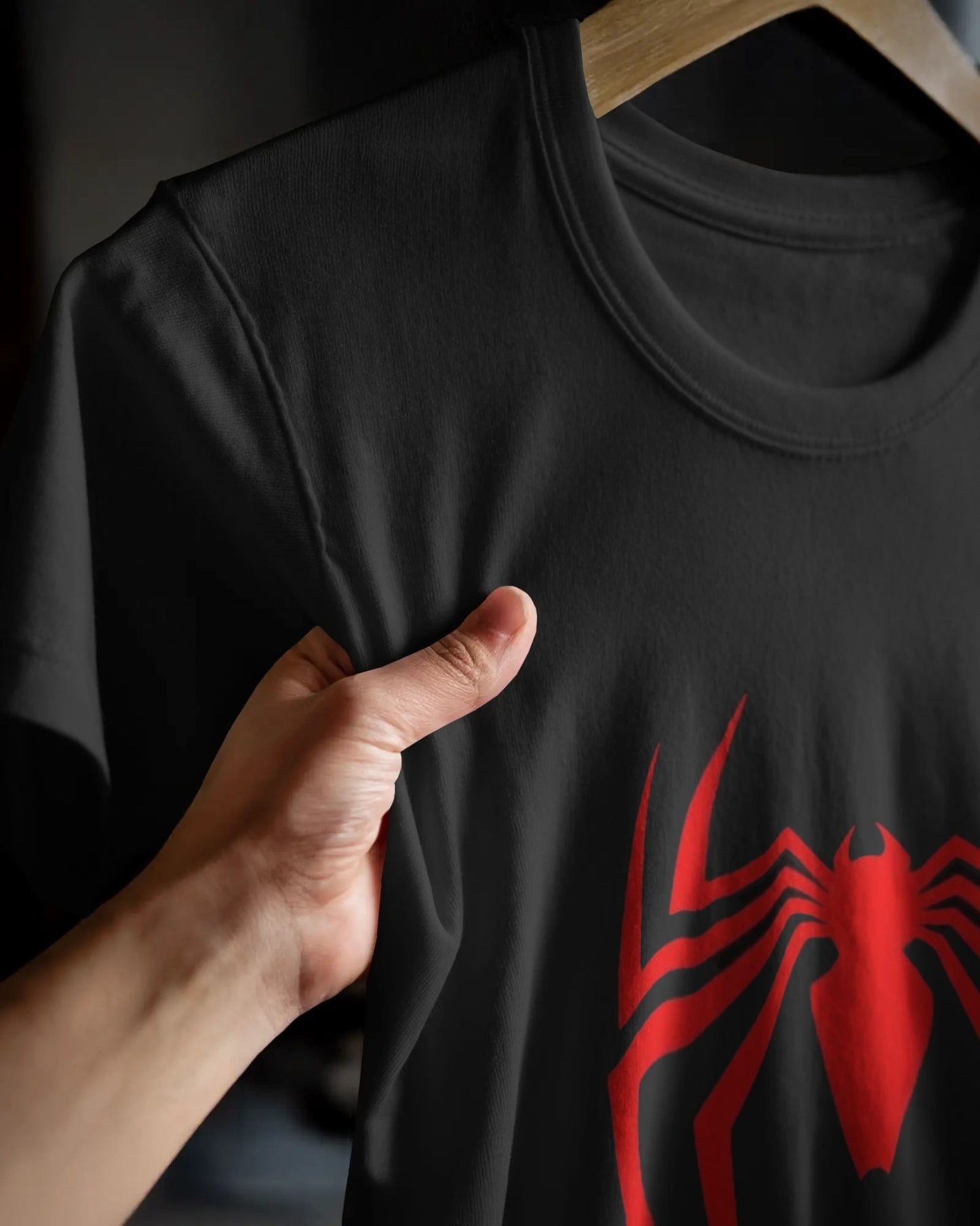 Spider Code Tee | Red Spider-Man Graphic | 240 GSM Oversized Black Cotton Tee | Unisex Marvel-Inspired Streetwear