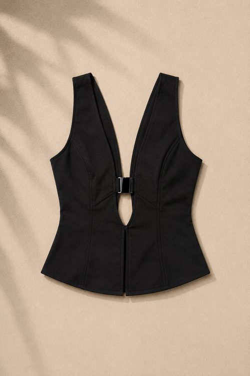 The Buckled Geometric Vest