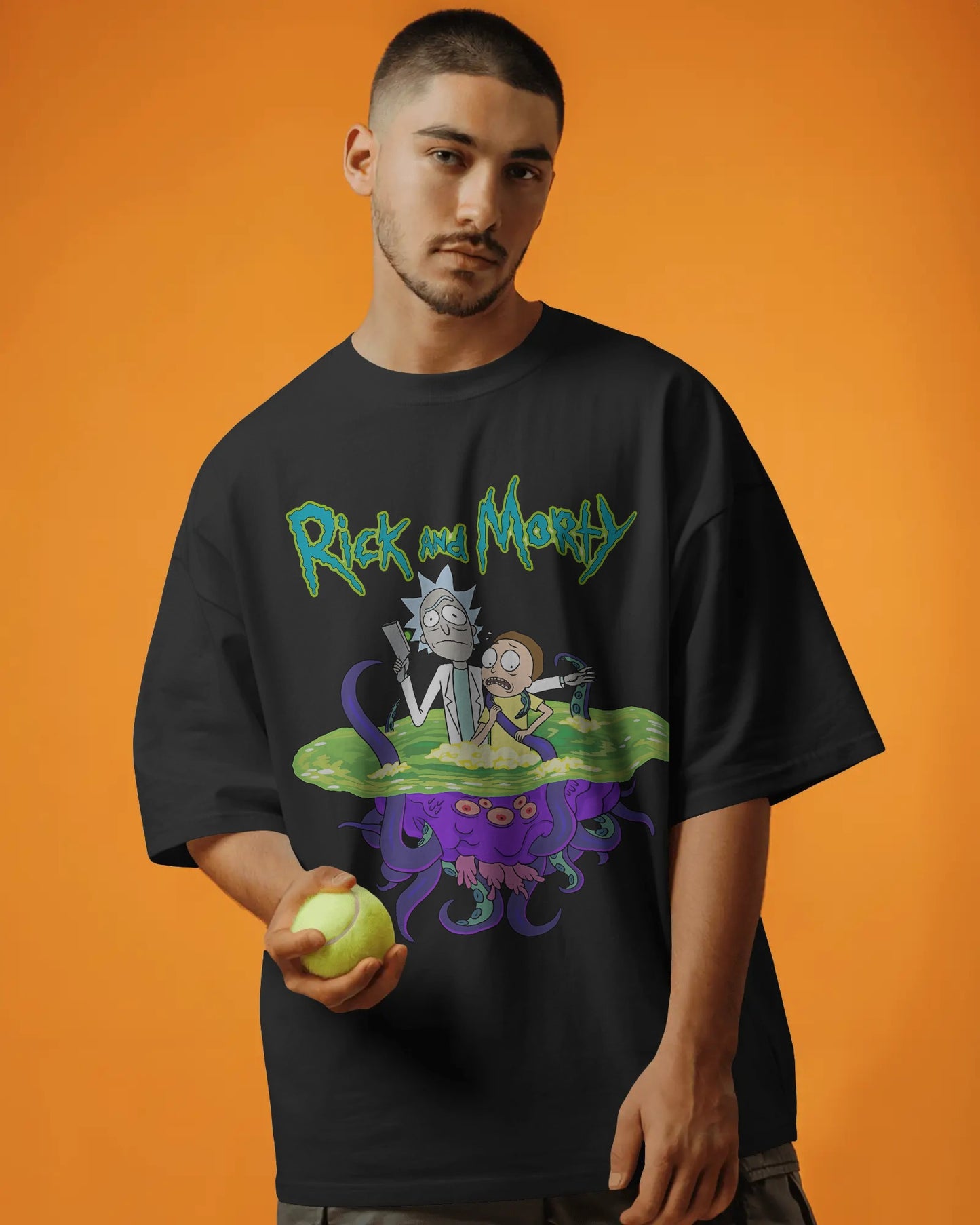 Portal Panic – Rick and Morty Oversized Tee