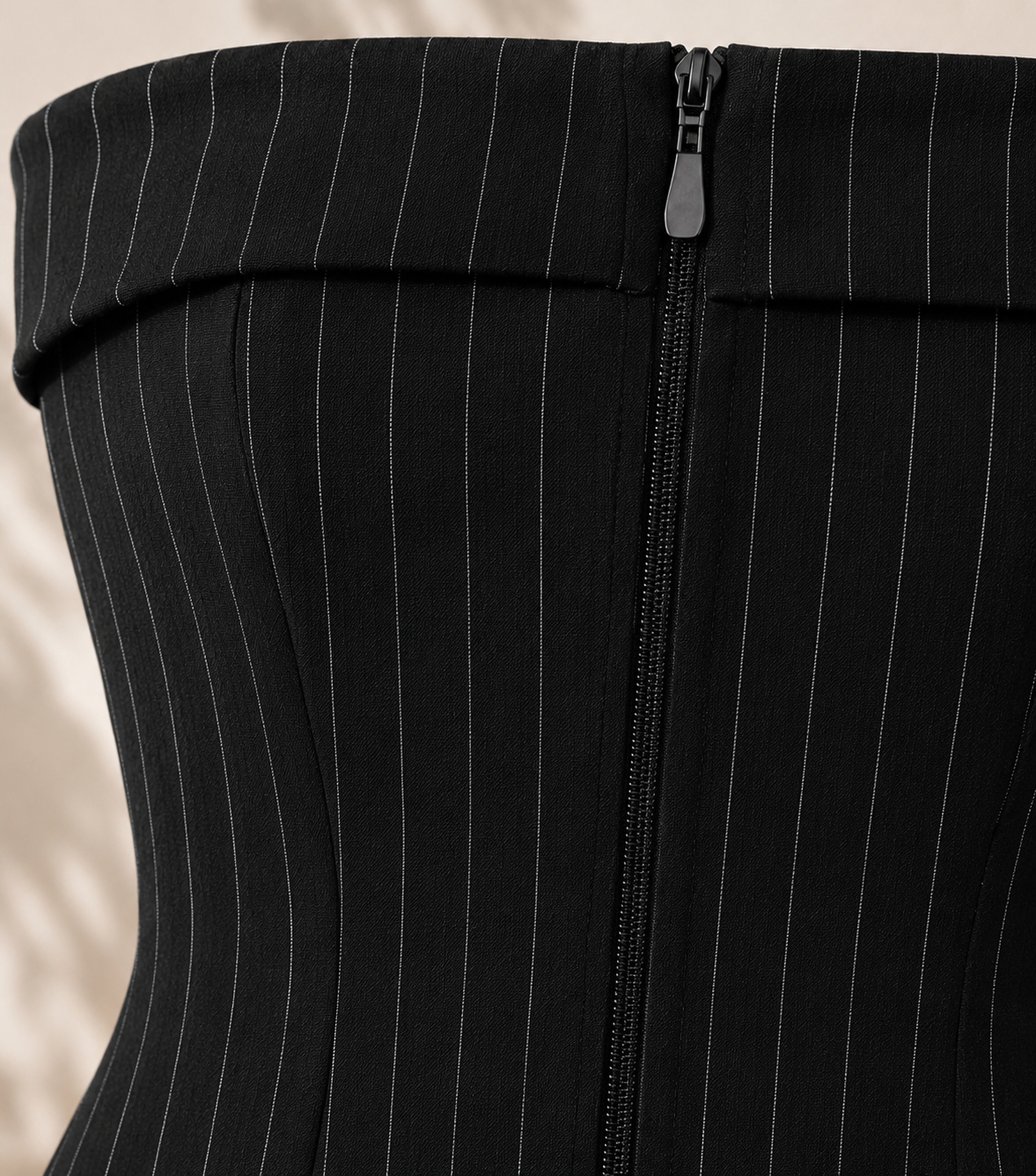 The Pinstripe Strapless Bustier