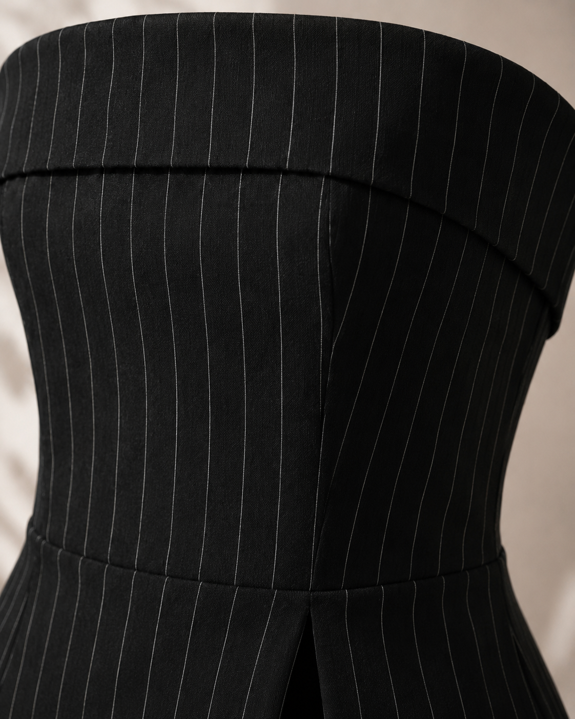 The Pinstripe Strapless Bustier