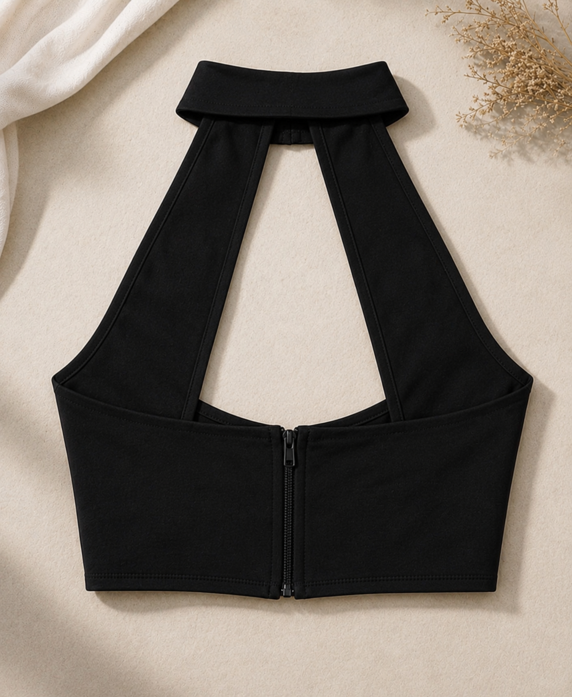 The Collared Twist-Front Halter Top