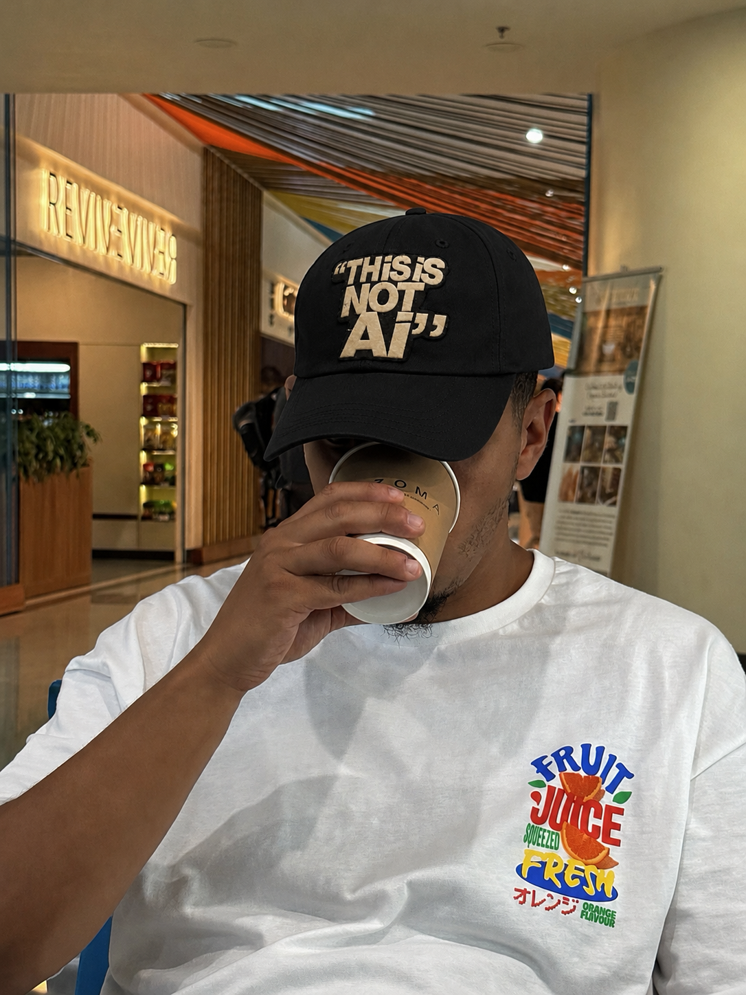 The "This Is Not AI" Embroidered Cap