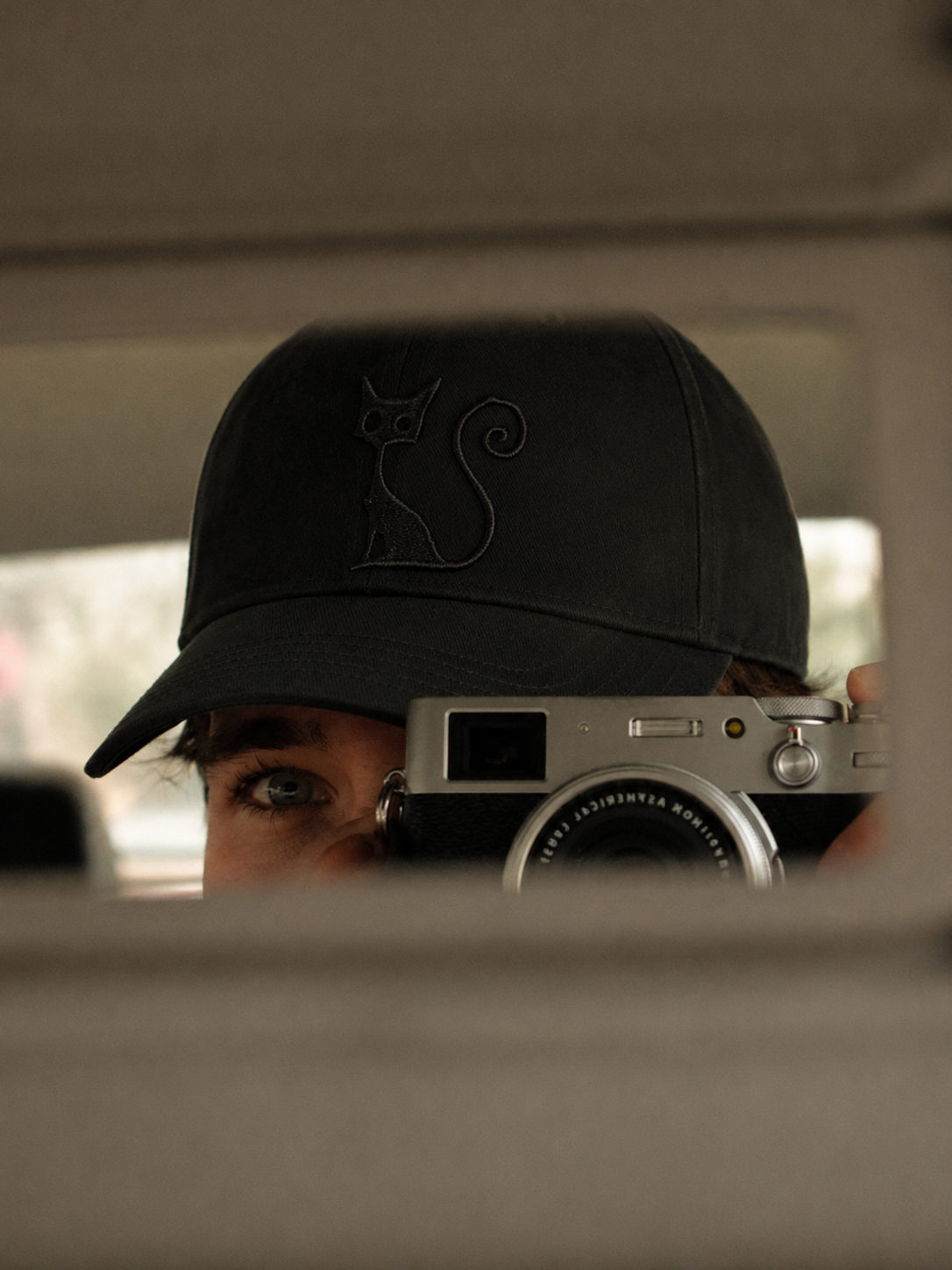 The "Curious Cat" Tonal Embroidered Cap