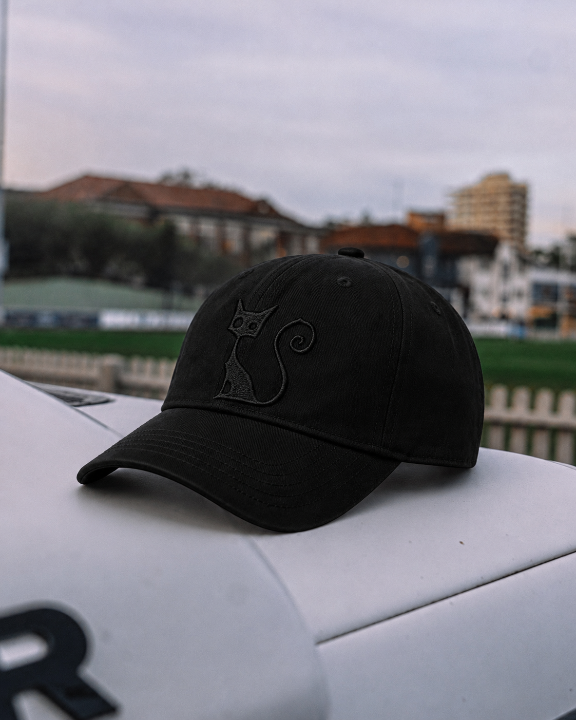 The "Curious Cat" Tonal Embroidered Cap