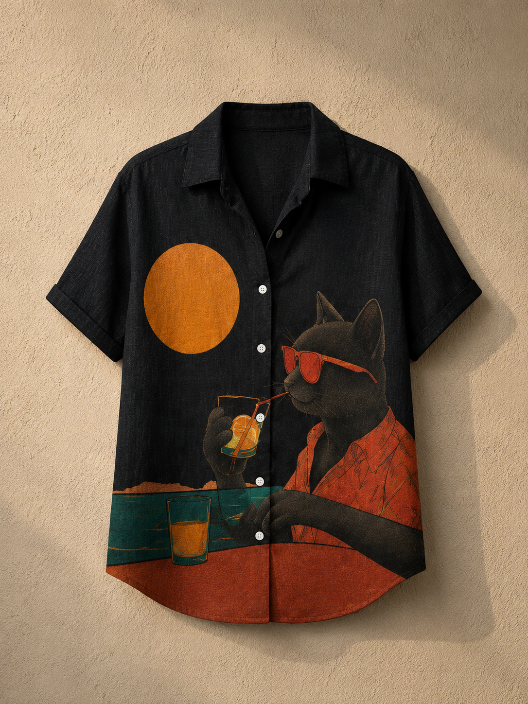 THE "RETRO CAT COCKTAIL" SHIRT