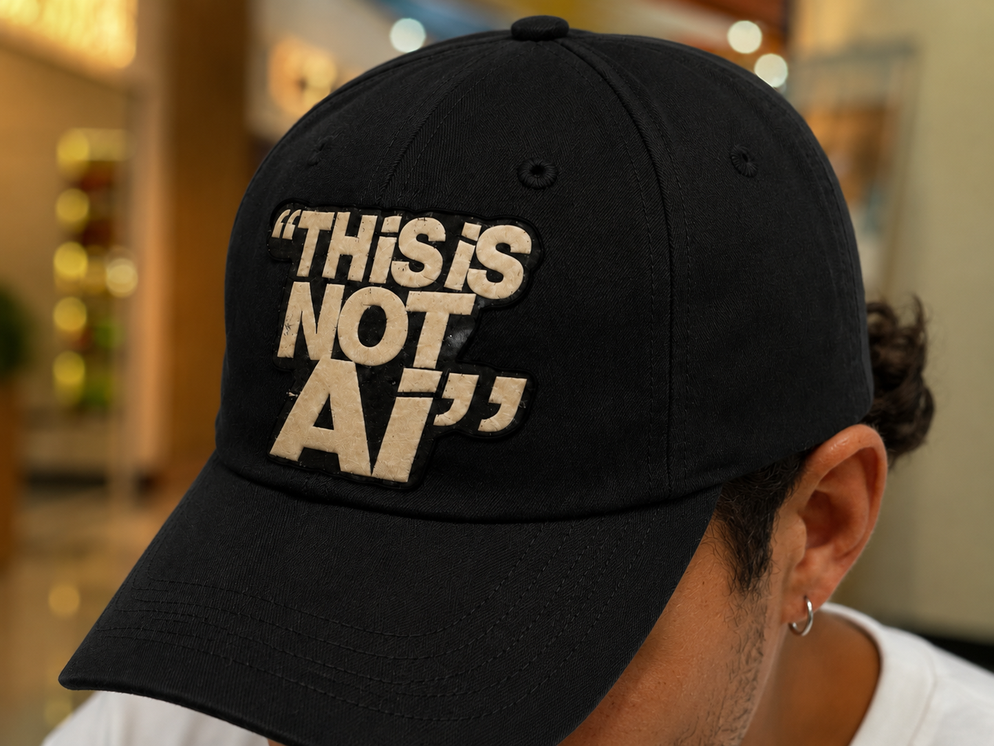 The "This Is Not AI" Embroidered Cap