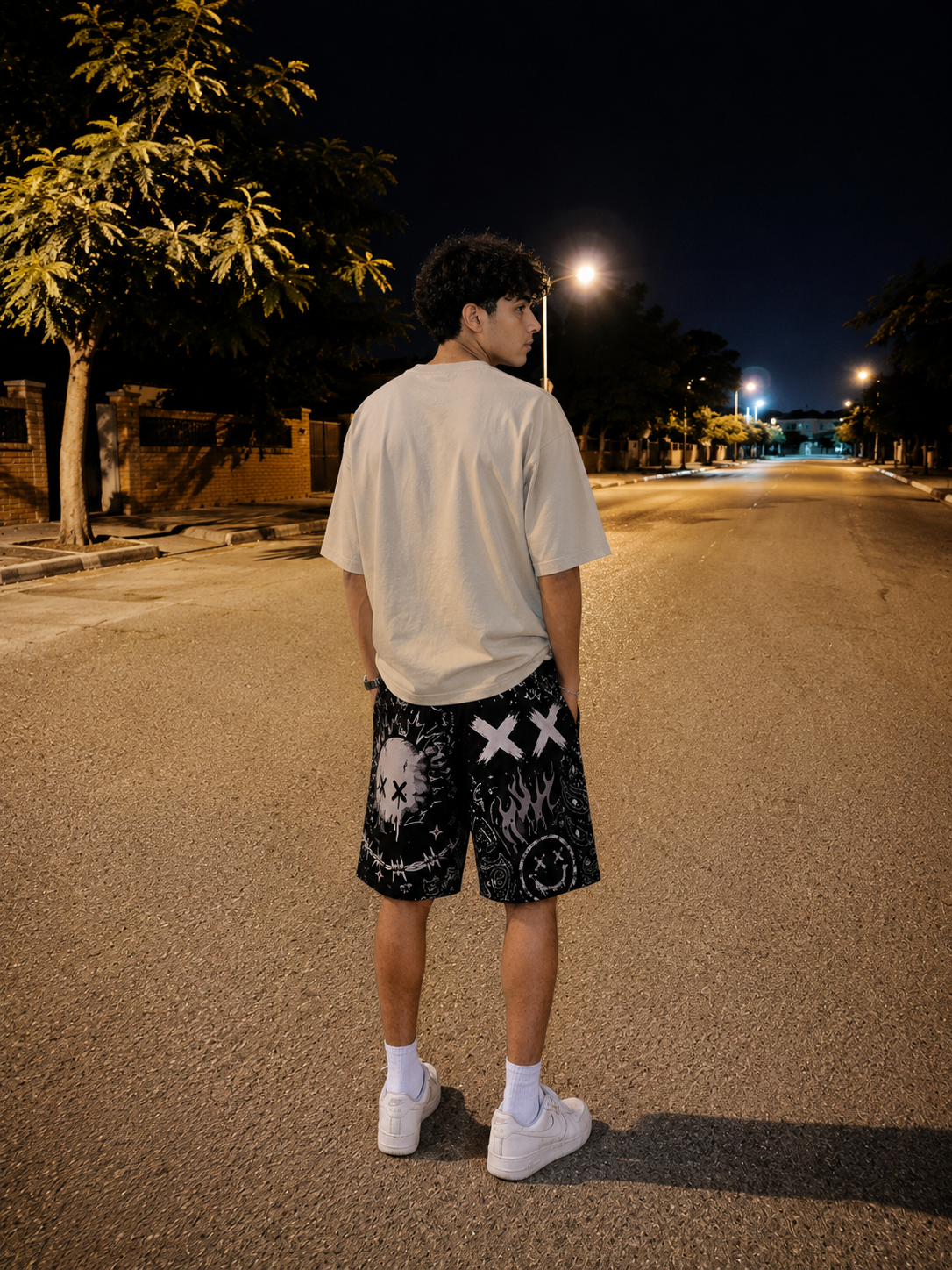 The Crazy Skull Graphic Shorts