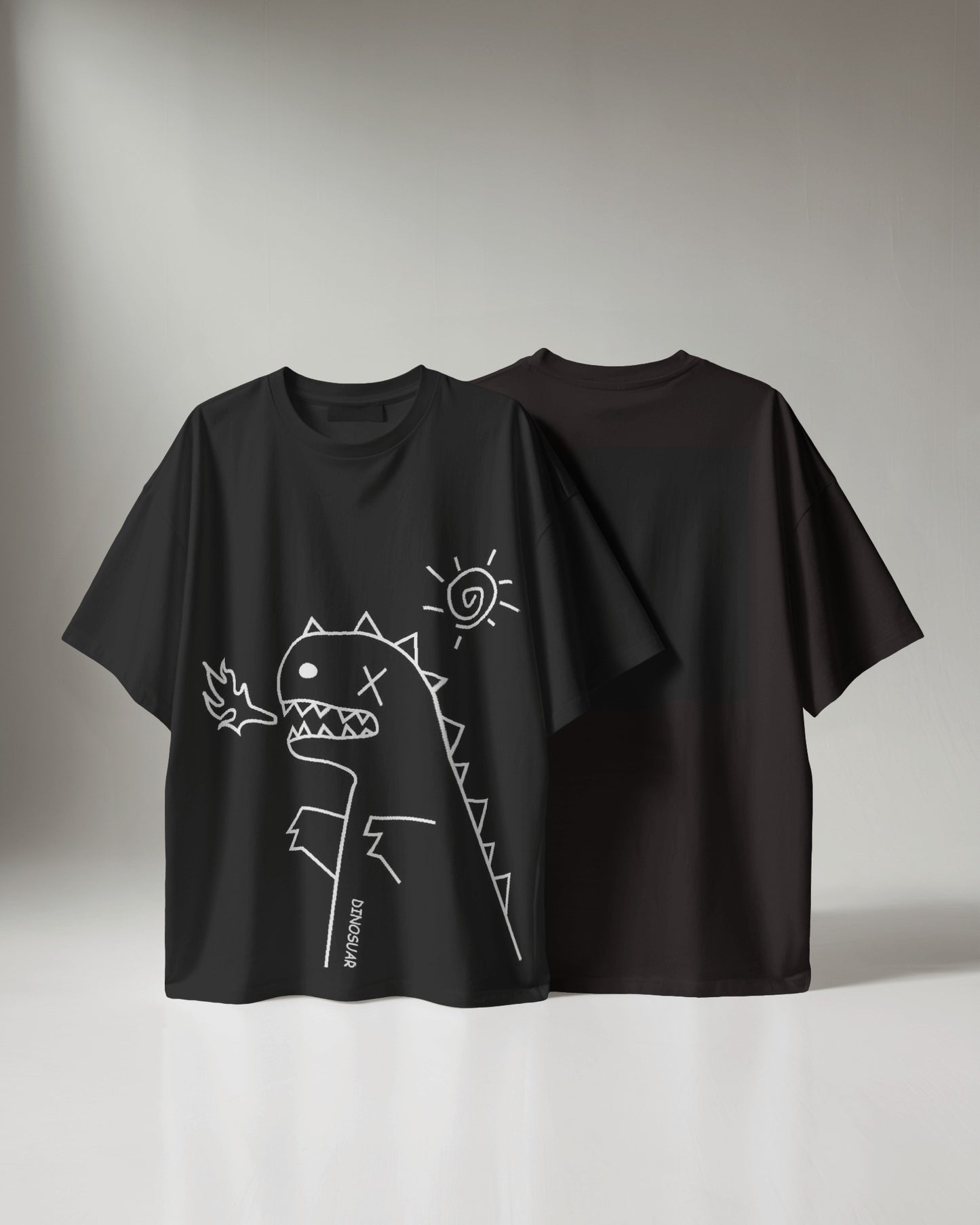 Dino Sketch Graphic Oversized T-Shirt