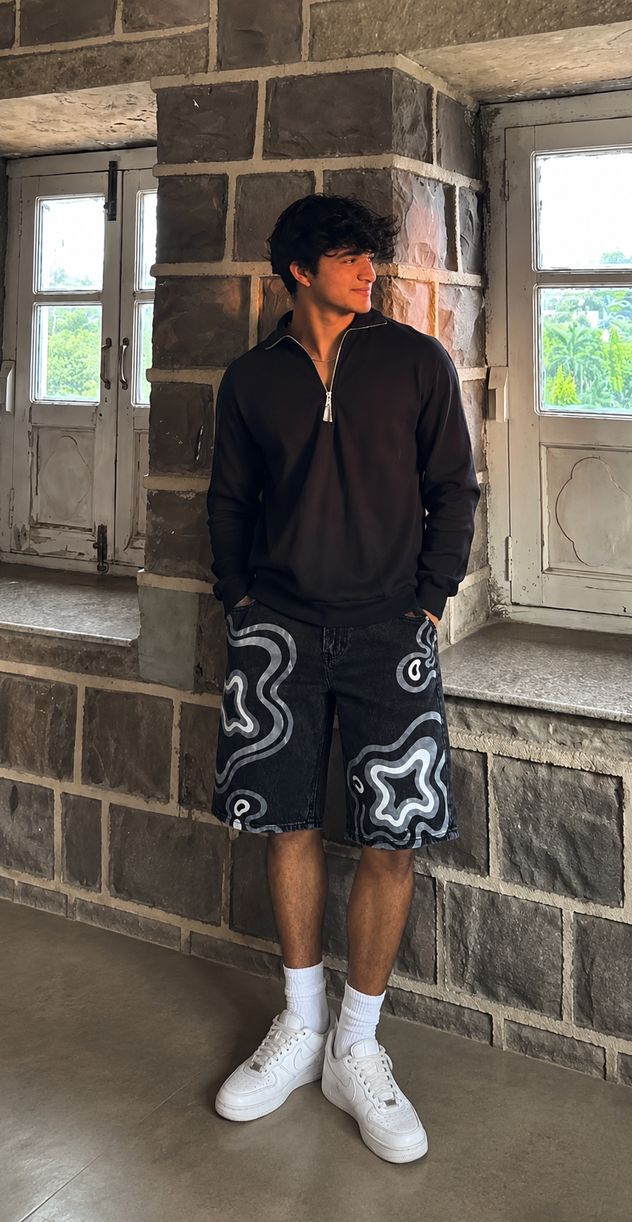 The Liquid Swirl Denim Shorts