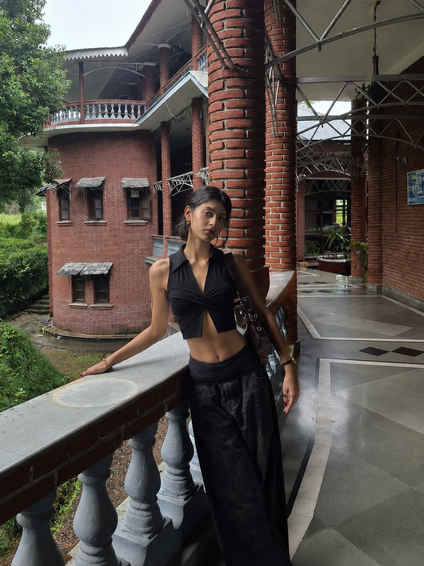 The Collar Twist Crop Top