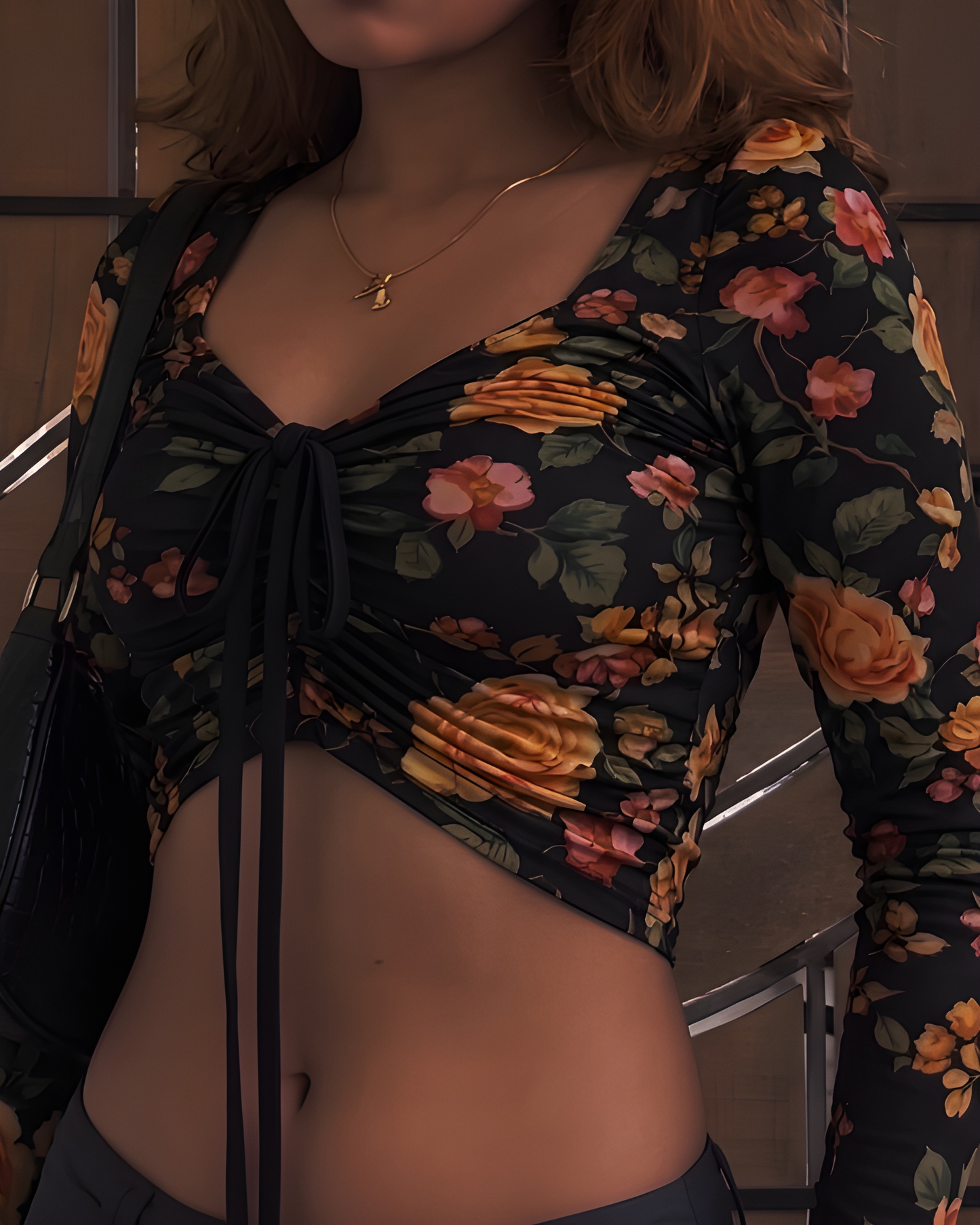 The Floral Tie-Front Backless Crop Top