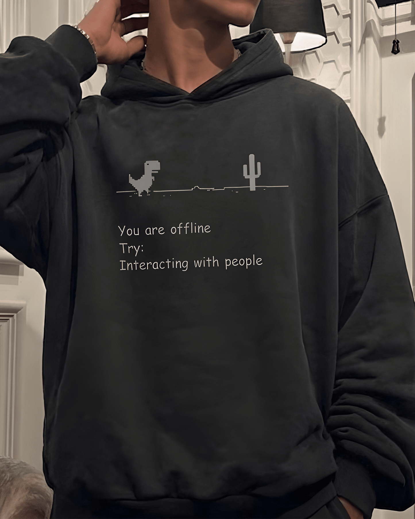 You Are Offline Printed Oversized Hoodie