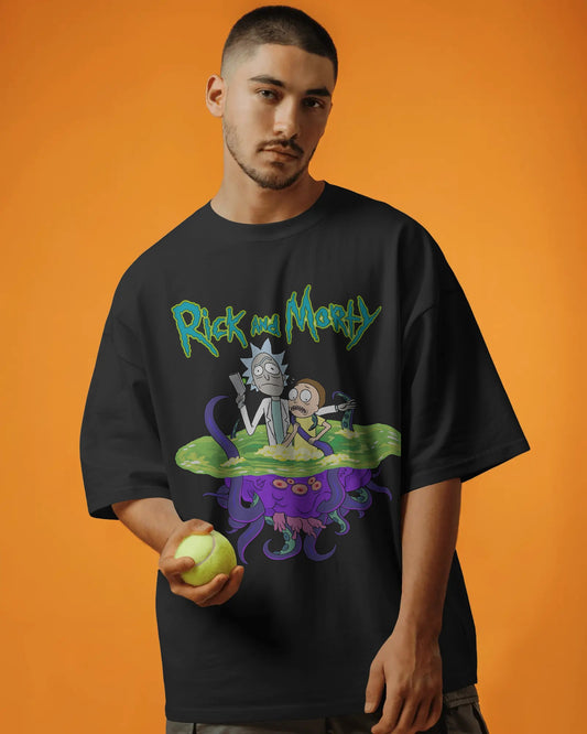 Portal Panic – Rick and Morty Oversized Tee