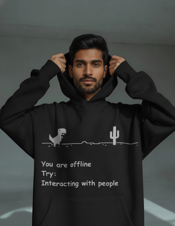 You Are Offline Printed Oversized Hoodie