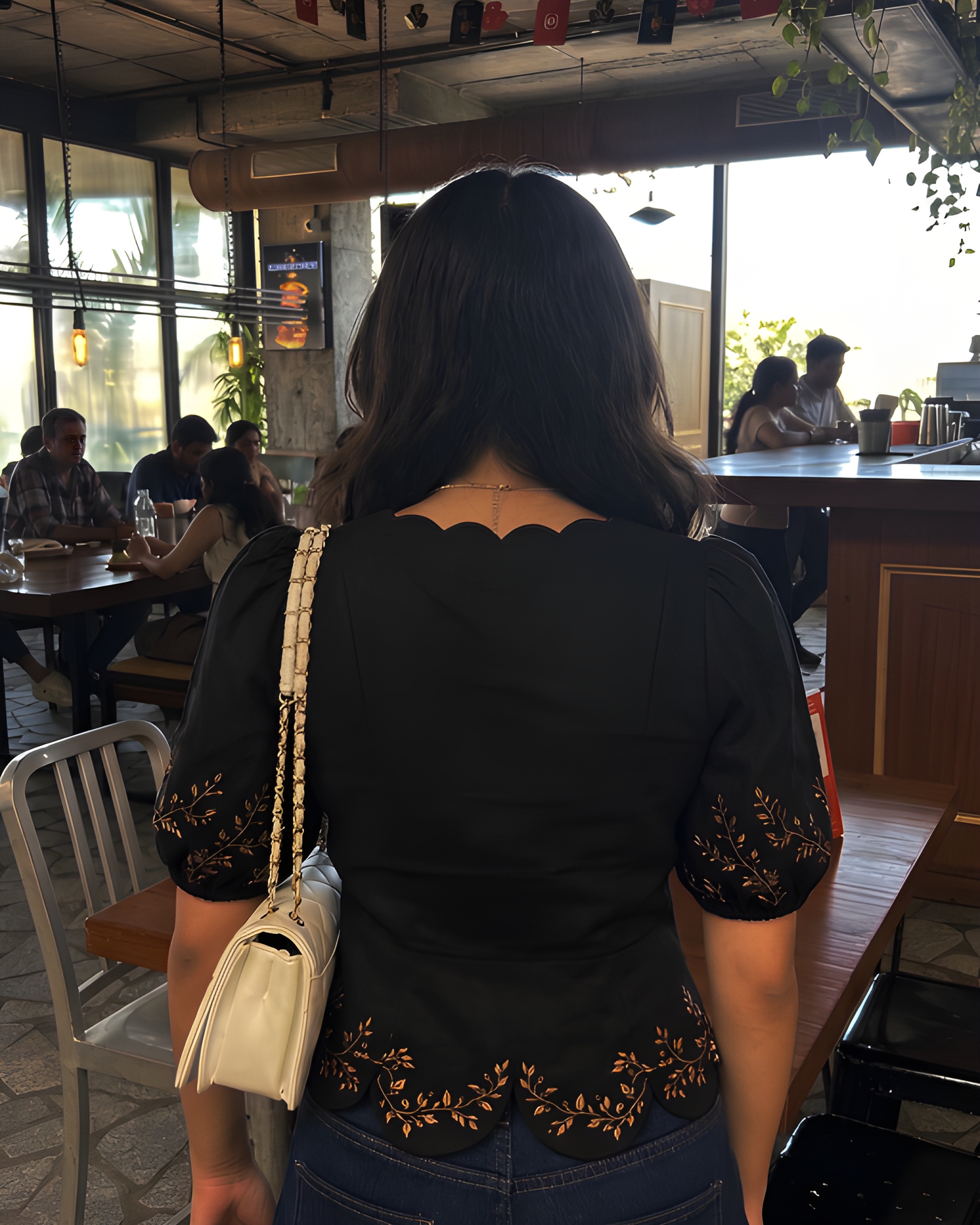 The Embroidered Tie-Front Top